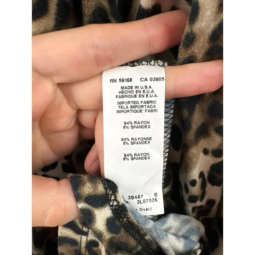 Women’s Karen Kane Large Cheetah Print Midi Wrap Style Dress - Picture 5 of 5
